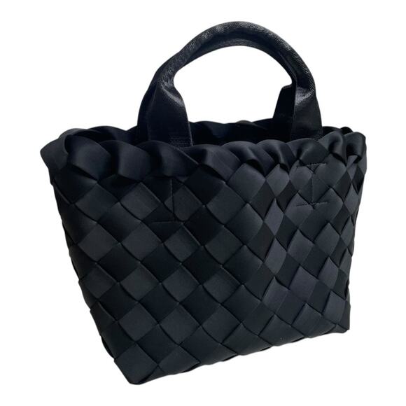 Naghedi Tangier Small Woven Neoprene Tote Bag Onyx - Picture 5 of 11